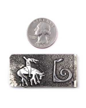 End of the Trail .925 Sterling Silver Ray Begay Certified Authentic Handmade Navajo Native American Money Clip  13194-20