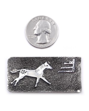 Horse .925 Sterling Silver Ray Begay Certified Authentic Handmade Navajo Native American Money Clip  13194-15