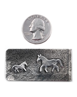 Horse .925 Sterling Silver Ray Begay Certified Authentic Handmade Navajo Native American Money Clip 13194-16 Horse .925 Sterling Silver Ray Begay Certified Authentic Handmade Navajo Native American Money Clip 13194-16