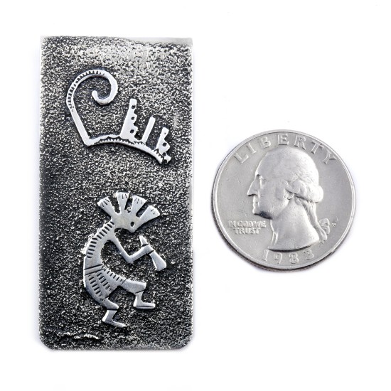 Kokopelli .925 Sterling Silver Ray Begay Certified Authentic Handmade Navajo Native American Money Clip  13194-21