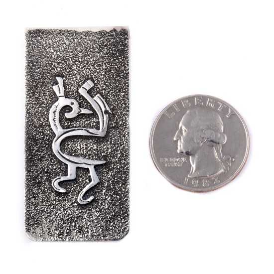 Peacock .925 Sterling Silver Ray Begay Certified Authentic Handmade Navajo Native American Money Clip  12194-22