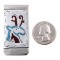 Deer .925 Sterling Silver Ray Begay Handmade Navajo Native American Natural Turquoise Coral Money Clip 11253-5