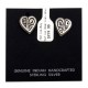 Heart .925 Sterling Silver Certified Authentic Handmade Hopi Native American Earrings  27255