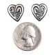Heart .925 Sterling Silver Certified Authentic Handmade Hopi Native American Earrings  27255