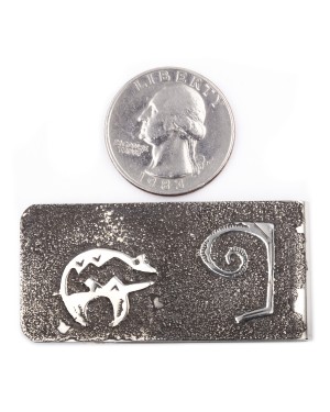 Bear .925 Sterling Silver Ray Begay Certified Authentic Handmade Navajo Native American Money Clip  13194-4