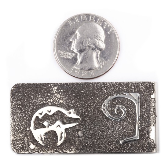 Bear .925 Sterling Silver Ray Begay Certified Authentic Handmade Navajo Native American Money Clip  13194-4