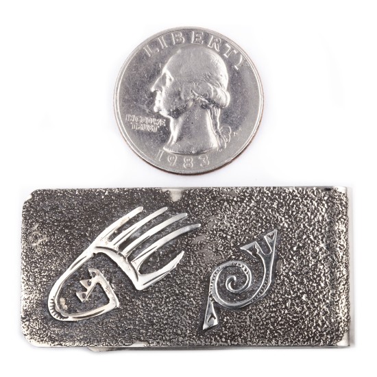 Bear Paw .925 Sterling Silver Ray Begay Certified Authentic Handmade Navajo Native American Money Clip  13194-10
