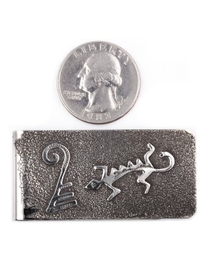 Lizard .925 Sterling Silver Ray Begay Certified Authentic Handmade Navajo Native American Money Clip 13194-14 Lizard .925 Sterling Silver Ray Begay Certified Authentic Handmade Navajo Native American Money Clip 13194-14