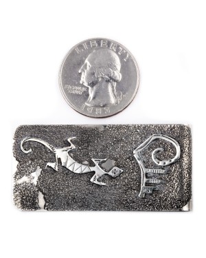 Lizard .925 Sterling Silver Ray Begay Certified Authentic Handmade Navajo Native American Money Clip  13194-28
