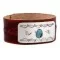 Handmade Leather Bear paw Feather Navajo Natural Turquoise Native American Bracelet 12848-1