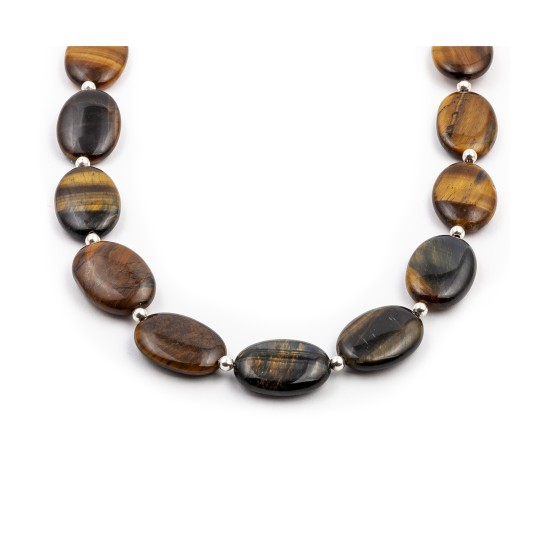 Certified Authentic Navajo Native American Natural Tigers Eye Necklace Earrings Set 24547-18331
