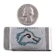 Wolf Head .925 Sterling Silver Handmade Navajo Native American Natural Turquoise Coral Money Clip 11253-14 Wolf Head .925 Sterling Silver Handmade Navajo Native American Natural Turquoise Coral Money Clip 11253-14