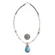 Drop .925 Sterling Silver Certified Authentic Handmade Navajo Native American Natural Turquoise Necklace And Pendant 390682203299