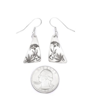 Sun Flower Butterfly .925 Starling Silver Certified Authentic Handmade Navajo Native American Earrings  27261-11