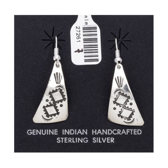 Sun Dimond .925 Starling Silver Certified Authentic Handmade Navajo Native American Earrings  27261-7