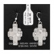 Cross Sun .925 Starling Silver Certified Authentic Handmade Navajo Native American Earrings  27263