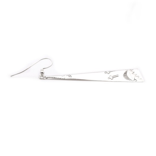 Cross Sun Mountain .925 Starling Silver Certified Authentic Handmade Navajo Native American Earrings  27265-7