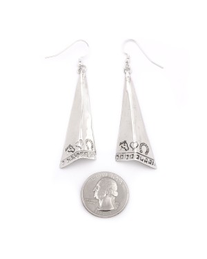 Horse Head Heart Horseshoe .925 Starling Silver Certified Authentic Handmade Navajo Native American Earrings  27265-5