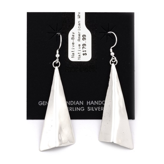 Plain Simple .925 Starling Silver Certified Authentic Handmade Navajo Native American Earrings 27265-6 Plain Simple .925 Starling Silver Certified Authentic Handmade Navajo Native American Earrings 27265-6