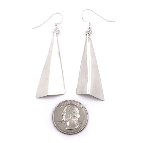 Plain Simple .925 Starling Silver Certified Authentic Handmade Navajo Native American Earrings 27265-6 Plain Simple .925 Starling Silver Certified Authentic Handmade Navajo Native American Earrings 27265-6