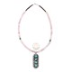 Sun .925 Sterling Silver Certified Authentic Handmade Navajo Native American Natural Turquoise And Rose Quartz Necklace And Pendant   370929328033