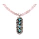 Sun .925 Sterling Silver Certified Authentic Handmade Navajo Native American Natural Turquoise And Rose Quartz Necklace And Pendant   370929328033