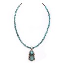 Sun .925 Sterling Silver Handmade Navajo Native American Natural Turquoise Necklace & Pendant 390802277400