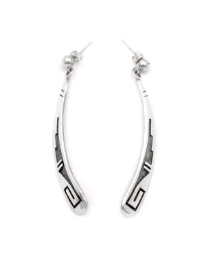 .925 Starling Silver Handmade Navajo Native American Earrings 12858