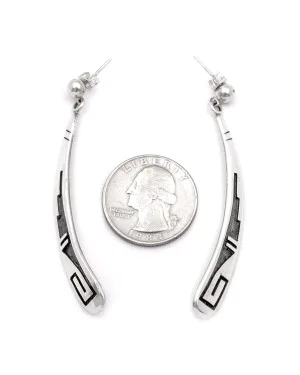.925 Starling Silver Handmade Navajo Native American Earrings 12858 .925 Starling Silver Handmade Navajo Native American Earrings 12858