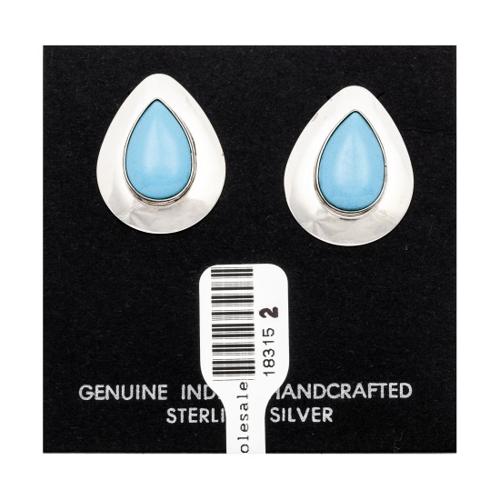 Drop .925 Starling Silver Certified Authentic Handmade Navajo Native American Natural Turquoise Earrings 18315-2 Drop .925 Starling Silver Certified Authentic Handmade Navajo Native American Natural Turquoise Earrings 18315-2