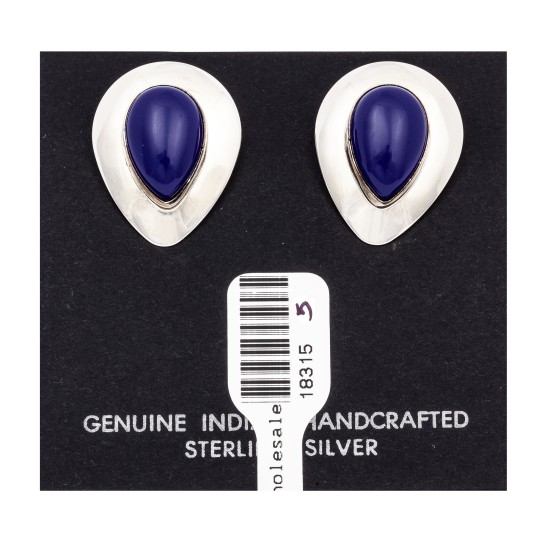 Drop .925 Starling Silver Certified Authentic Handmade Navajo Native American Lapis lazuli Earrings 18315-5 Drop .925 Starling Silver Certified Authentic Handmade Navajo Native American Lapis lazuli Earrings 18315-5