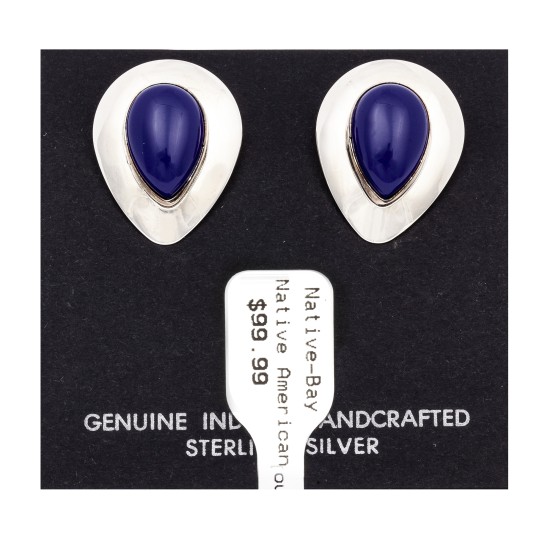 Drop .925 Starling Silver Certified Authentic Handmade Navajo Native American Lapis lazuli Earrings 18315-5 Drop .925 Starling Silver Certified Authentic Handmade Navajo Native American Lapis lazuli Earrings 18315-5
