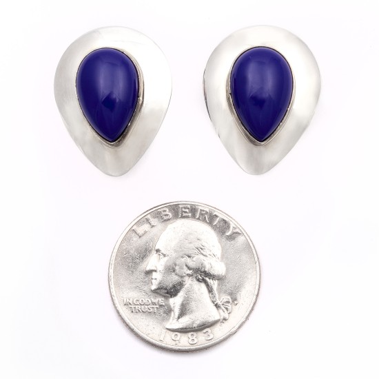 Drop .925 Starling Silver Certified Authentic Handmade Navajo Native American Lapis lazuli Earrings 18315-5 Drop .925 Starling Silver Certified Authentic Handmade Navajo Native American Lapis lazuli Earrings 18315-5