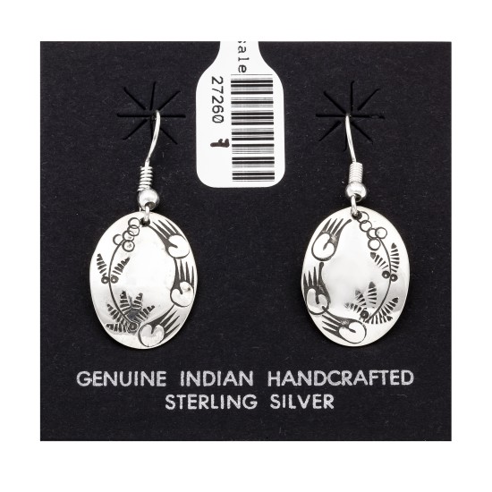 Flower Bear Paw .925 Starling Silver Certified Authentic Handmade Navajo Native American Earrings  27260-7