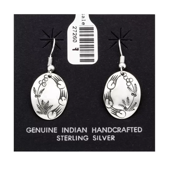 Flower Bear Paw .925 Starling Silver Handmade Navajo Native American Earrings 27260-7 Flower Bear Paw .925 Starling Silver Handmade Navajo Native American Earrings 27260-7