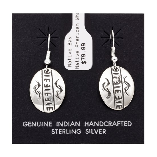 Sun .925 Starling Silver Certified Authentic Handmade Navajo Native American Earrings  27260-6