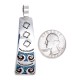 Thunderbird .925 Starling Silver Certified Authentic Handmade Navajo Native American Natural Turquoise Coral Pendent  24541-5
