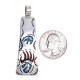 Bear Paw .925 Starling Silver Certified Authentic Handmade Navajo Native American Natural Turquoise Coral Pendent  24541