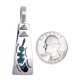 Feather .925 Starling Silver Certified Authentic Handmade Navajo Native American Natural Turquoise Coral Pendent  24313-2