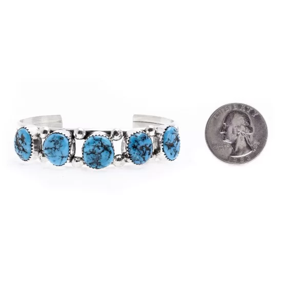 .925 Starling Silver Handmade Navajo Native American Natural Turquoise Cuff Bracelet 12715 .925 Starling Silver Handmade Navajo Native American Natural Turquoise Cuff Bracelet 12715