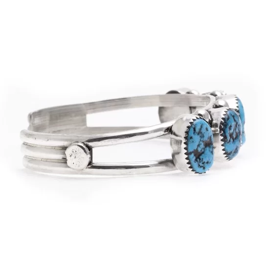 .925 Starling Silver Handmade Navajo Native American Natural Turquoise Cuff Bracelet 12715 .925 Starling Silver Handmade Navajo Native American Natural Turquoise Cuff Bracelet 12715