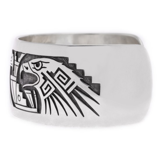 Eagle .925 Sterling Silver Certified Authentic Handmade Hopi Native American Cuff Bracelet 13229