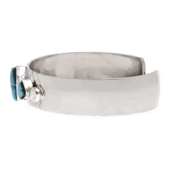 Diamond Nickel Handmade Navajo Native American Natural Turquoise Bracelet 13061-1 Diamond Nickel Handmade Navajo Native American Natural Turquoise Bracelet 13061-1