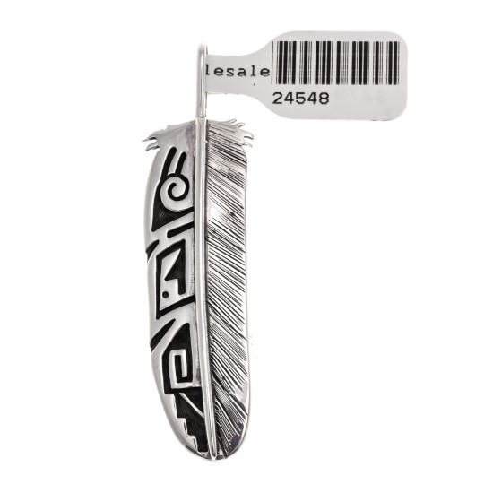 Feather .925 Starling Silver Certified Authentic Handmade Hopi Native American Pendent 24548 Feather .925 Starling Silver Certified Authentic Handmade Hopi Native American Pendent 24548