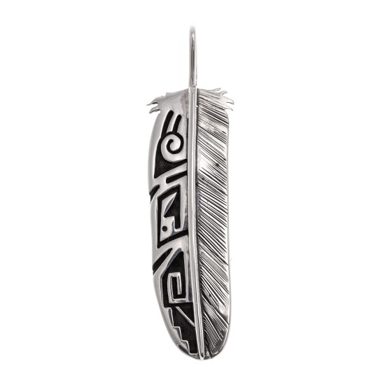 Feather .925 Starling Silver Certified Authentic Handmade Hopi Native American Pendent 24548 Feather .925 Starling Silver Certified Authentic Handmade Hopi Native American Pendent 24548