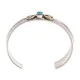Nickel Brass Handmade Navajo Natural Turquoise Native American Bracelet 13031-4 Nickel Brass Handmade Navajo Natural Turquoise Native American Bracelet 13031-4