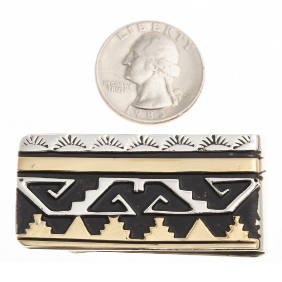 Sun Mountain 12kt Gold Filled .925 Sterling Silver Certified Authentic Handmade Navajo Native American Money Clip 24536-2 Sun Mountain 12kt Gold Filled .925 Sterling Silver Certified Authentic Handmade Navajo Native American Money Clip 24536-2
