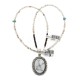 Sun Oval .925 Sterling Silver Certified Authentic Handmade Navajo Native American White Howlite Necklace 12922-2-25289
