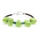 .925 Sterling Silver Certified Authentic Navajo Native American Natural Turquoise Gaspeite Link Bracelet 370991361925