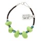.925 Sterling Silver Certified Authentic Navajo Native American Natural Turquoise Gaspeite Link Bracelet 370991361925